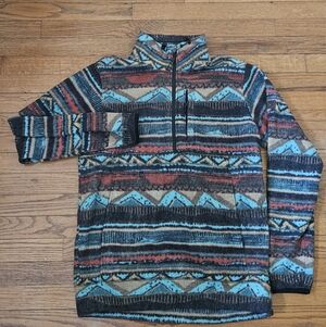 Billiabong Anorak Pullover Mens Medium - Heavy - Aztec Design